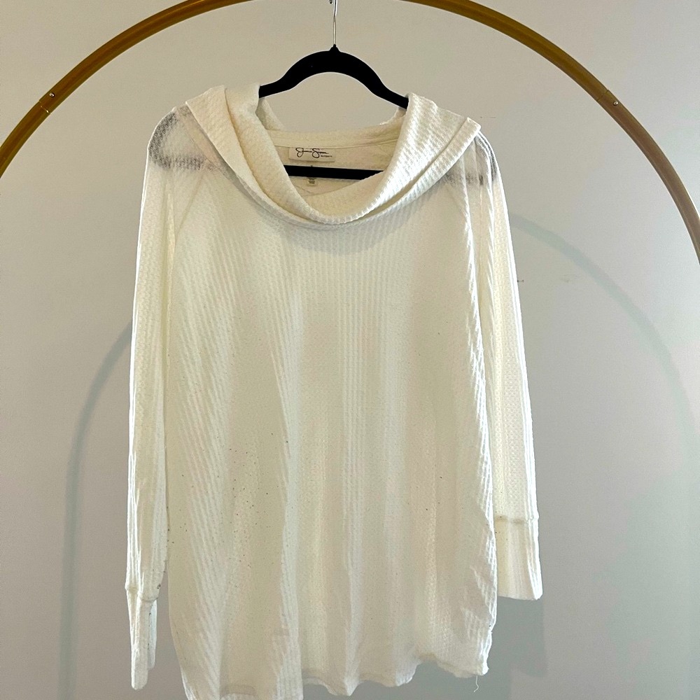 Jessica Simpson Cream Turtleneck Maternity Top